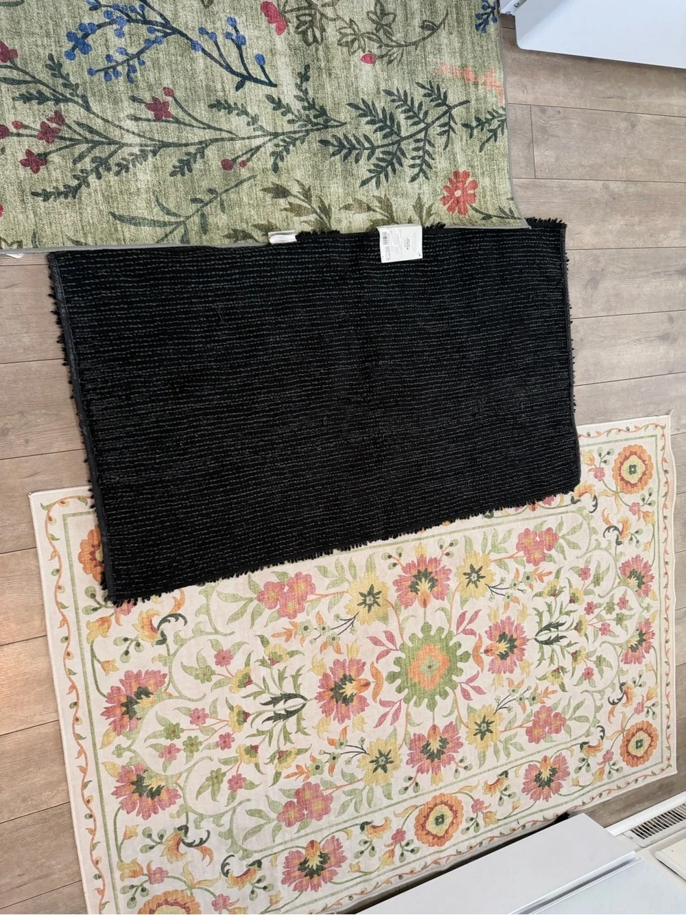 New Casaluna Cotton Looped Bath Rug Black 40x24” Large Bath Rug Melange Machine